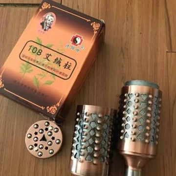 Cây lăn ngải cứu đồng đôi đơn,hộp ngải đoạn 108 viên.Tự lăn huyệt và cứu ấm ngải cứu