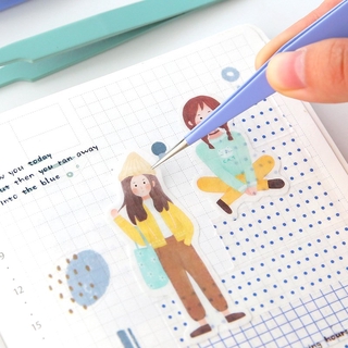 Nhíp kim loại đầu thẳng / cong dùng để gắp hình dán tiện dụng