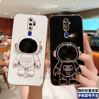 ốp lưng oppo a5 2020 a9 2020 TPU Mạ điện 3D Phi hành gia có chân đế ốp điện thoại oppo a5 2020 a9 2020