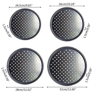 Khay nướng bánh pizza thép carbon chống dính có lỗ 9/ 10/ 11/ 12 inch tiện lợi dành cho nhà bếp