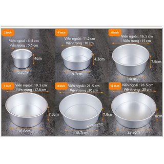 ✿✿✿KHUÔN NHÔM TRÒN *ĐẾ LIỀN*4inch/ 5inch/ 6inch/ 7inch/ 8inch/ 9inch✿✿✿