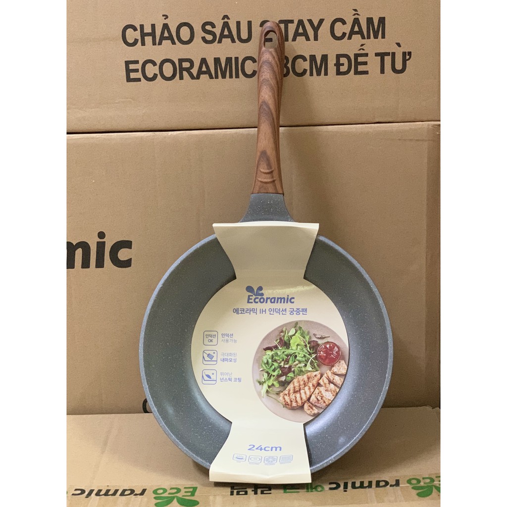 Chảo Chống Dính Vân Đá Đáy Từ Ecoramic Sâu Lòng 22c…