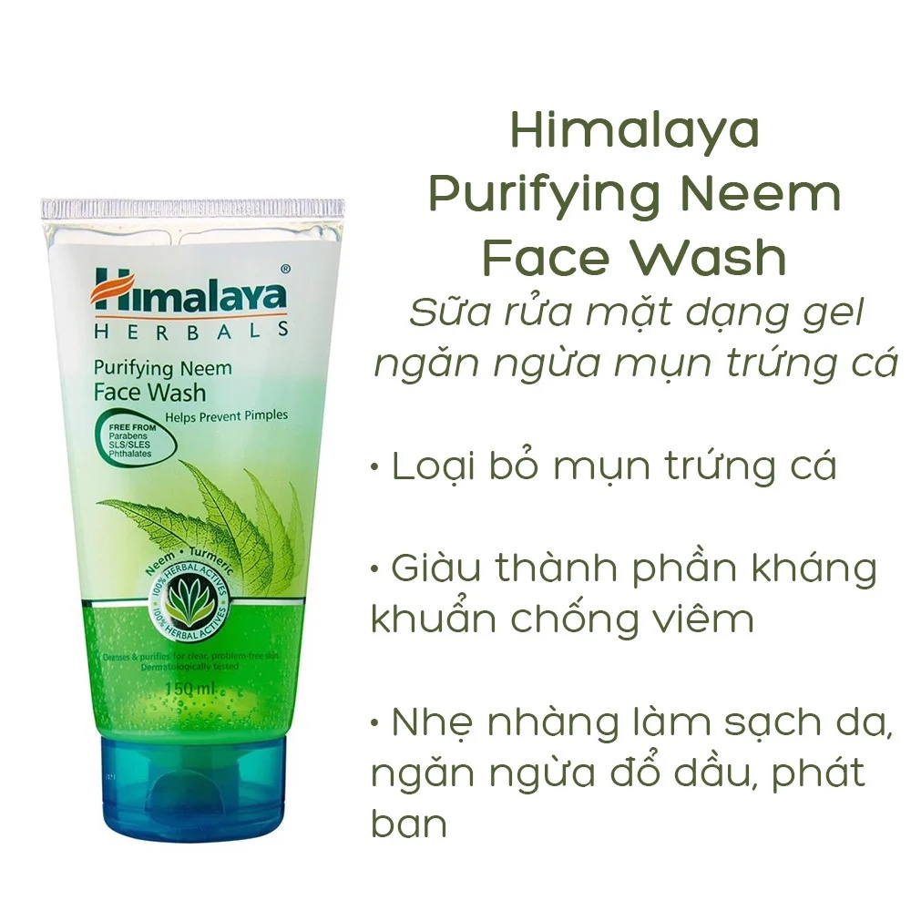 Ảnh Combo 2 sữa rửa mặt lá neem giảm mụn, dịu nhẹ cho da Himalaya Purifying Neem Face Wash 150ml/chai 4