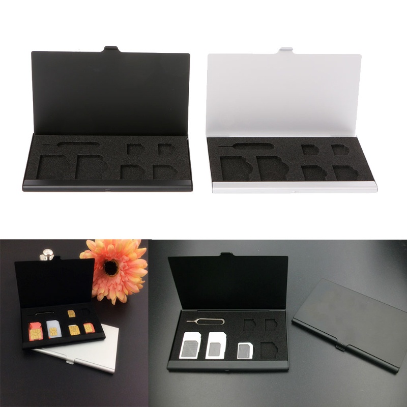 Yoo Hợp Kim Nhôm Vỏ Điện Thoại Thông Minh Nano SIM Card SIM Hộp Bảo Quản Cho Thẻ Điện Thoại Hộp Bảo Vệ Đơn Lớp