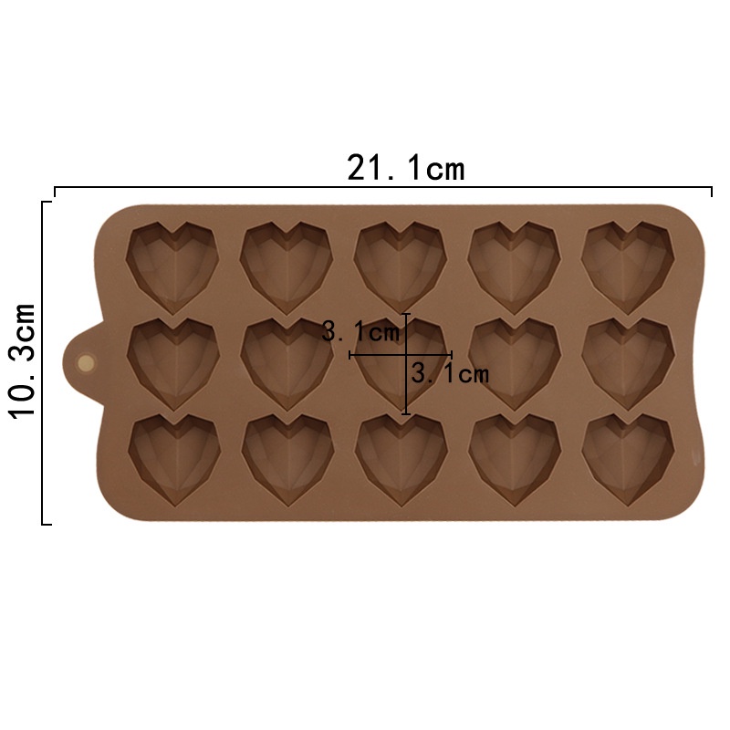 Khuôn Silicone 8/15 Ngăn Tạo Hình Trái Tim Làm Bánh