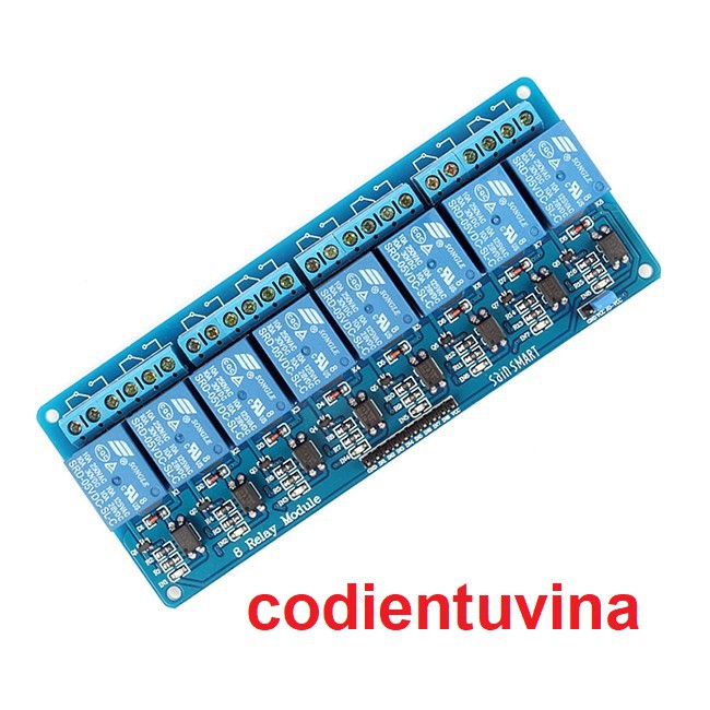 Module 8 relay 5V kích mức Thấp với Opto cách ly (màu xanh) | Shopee ...