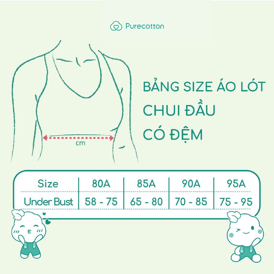 Mô tả Áo lót học sinh Purecotton cho bé gái mới lớn chất liệu cotton kiểu dáng chui đầu - đệm mỏng PC008 - 1