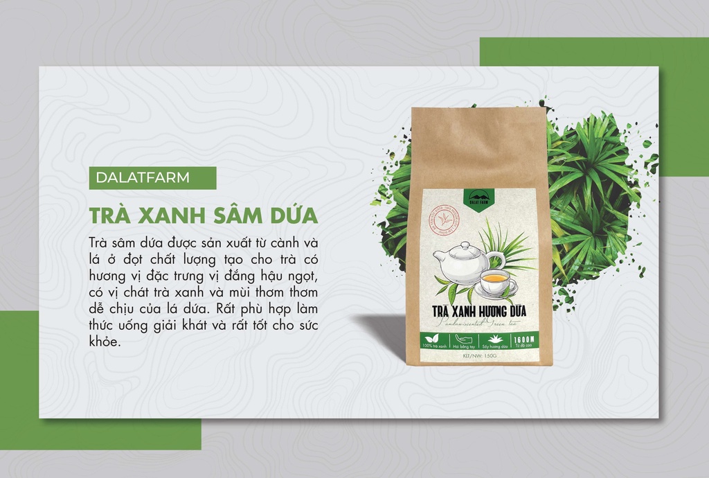 Mô tả Trà Xanh Hương Dứa Dalat Farm - Túi 150Gr - 2