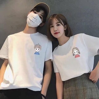 Áo đôi nam nữ, áo thun đôi in hình chipi nhỏ xinh, chất cotton vải thấm hút cao cấp-PINK