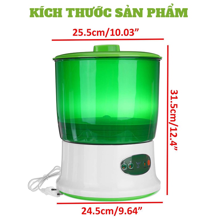 Máy làm giá đỗ tại nhà 3 tầng tự động dvn_shophouse - Thuận tiện Trồng giá đỗ rau mầm  - 3 Chế độ Xuân - Thu - Hè