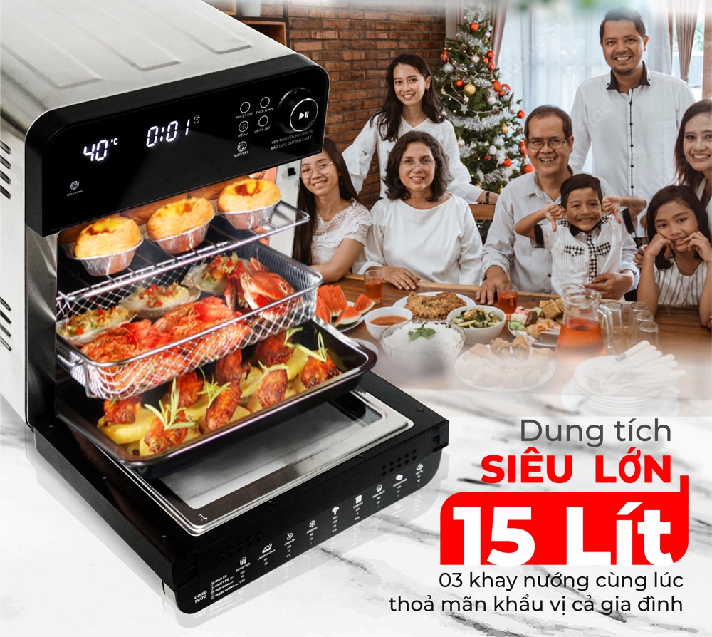 Nồi chiên không dầu KIPOR KP-AF657 - 15L