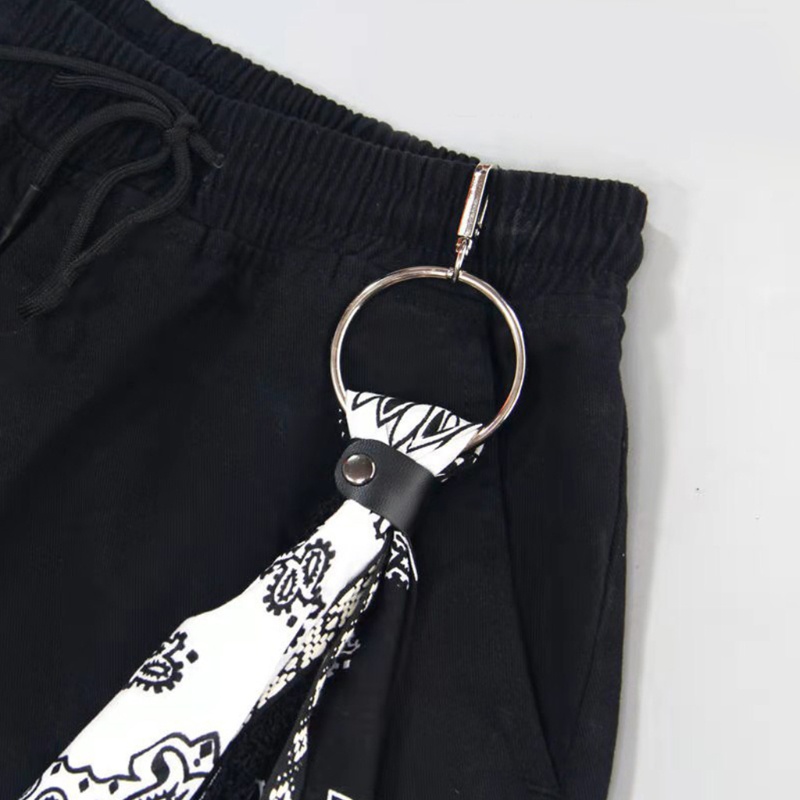 Vic Unisex Hip Hop Paisley Bandana Kerchief Ví Dây Xích Đá Punk Ruy Băng Biker Khăn Trùm Đầu Kim Loại Móc Khóa Túi Quần Jewe