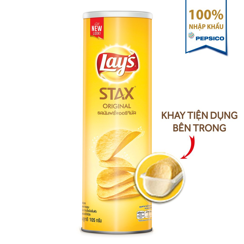 Bánh Snack Khoai Tây Miếng Lay's Stax Thái Vị Tự Nhiên Hộp 105g ...