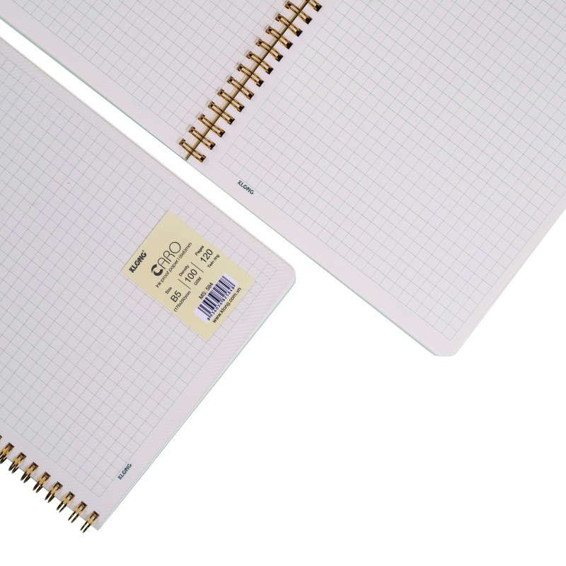 [S+DAY Tặng 1 cây bút gel CC] Vở Caro (6x6)mm lò xo kép bìa nhựa 2 mặt KLONG B5 120 trang 100/76; MS: 584