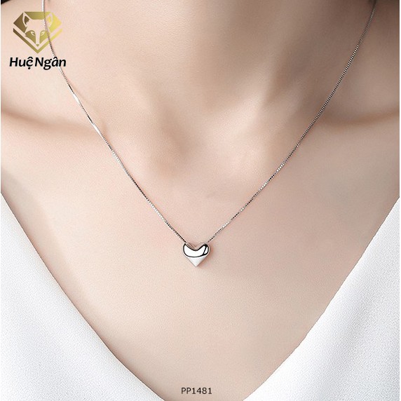 Ảnh Dây chuyền bạc 925 Huệ Ngân - Tim phồng xinh xắn PP1481 2