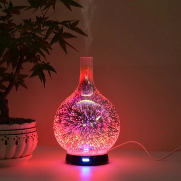 Tặng Tinh Dầu. Máy Khuếch Tán Tinh Dầu Hiệu Ứng 3D Sang Trọng Cao Cấp, Máy Xông Tinh Dầu Đèn LED Ảo Diệu. 3D+ Sả 10ml