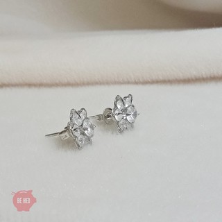 Bông tai inox hoa kẹp đá nhân tao BH648