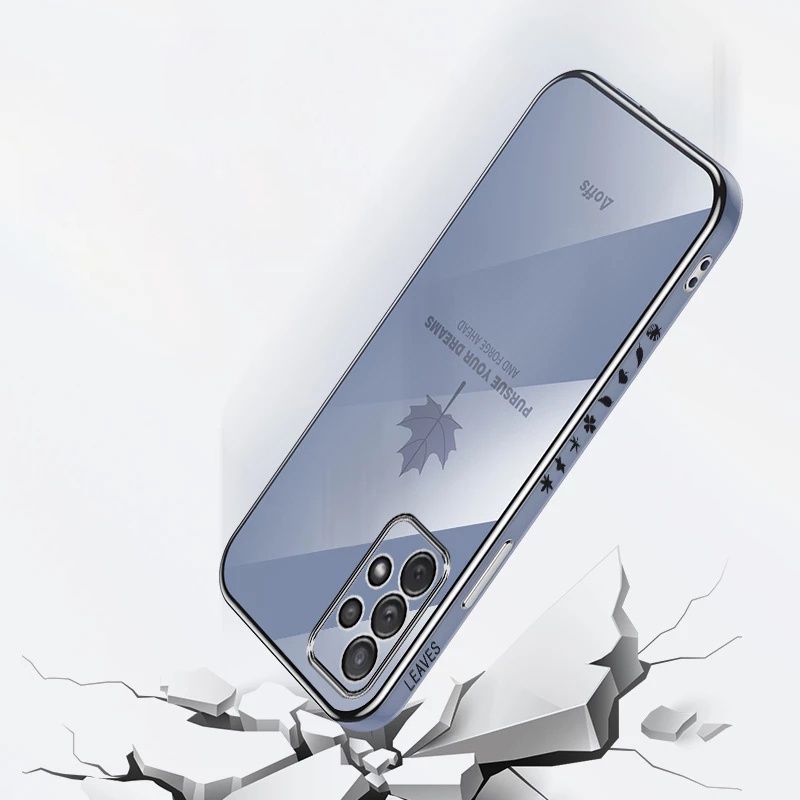 Ốp Điện Thoại Hình Vuông Họa Tiết Lá Phong Sang Trọng Kèm Dây Đeo Cho Samsung A13 A23 A33 A53 A73 4G 5G A13