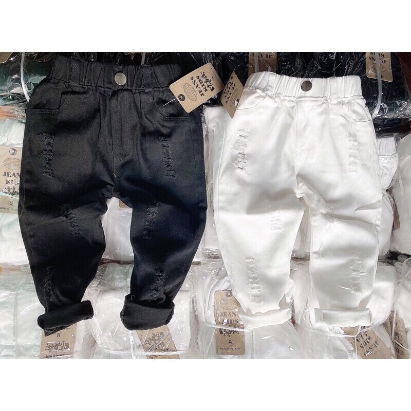 Quần dài kaki rách sành điệu cho bé trai,bé gái (8-30kg)