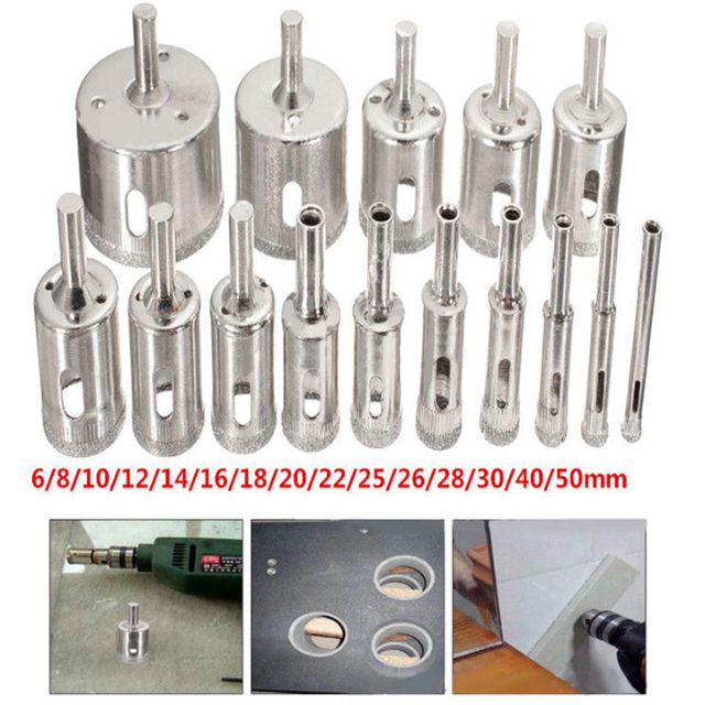 ❤️FREESHIP❤️ Bộ 15 mũi khoan gạch men - mũi khoan kính 6-50mm