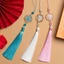 2 Cái / lốc 14cm Tua Rua Nhiều Màu Sắc Polyester Cotton Lụa Tua Rua Viền Phụ Kiện Mặt Dây Chuyền DIY Trang Trí