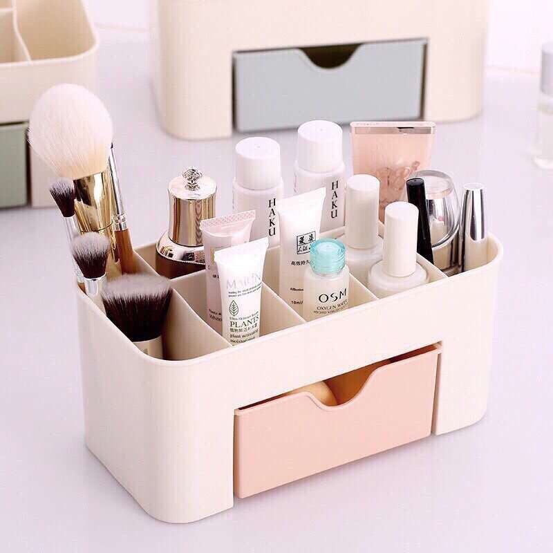 kệ đựng mỹ phẩm 1 tầng nhiều ngăn, hộp đựng đồ trang sức để bàn gọn gàng 5392