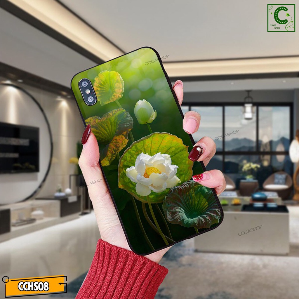 Ốp lưng iphone mặt kính in hình siêu đẹp  - Đóa sen trắng tinh khôi - 6/6plus/6s/6splus/7/7plus/8/8plus/x/.....