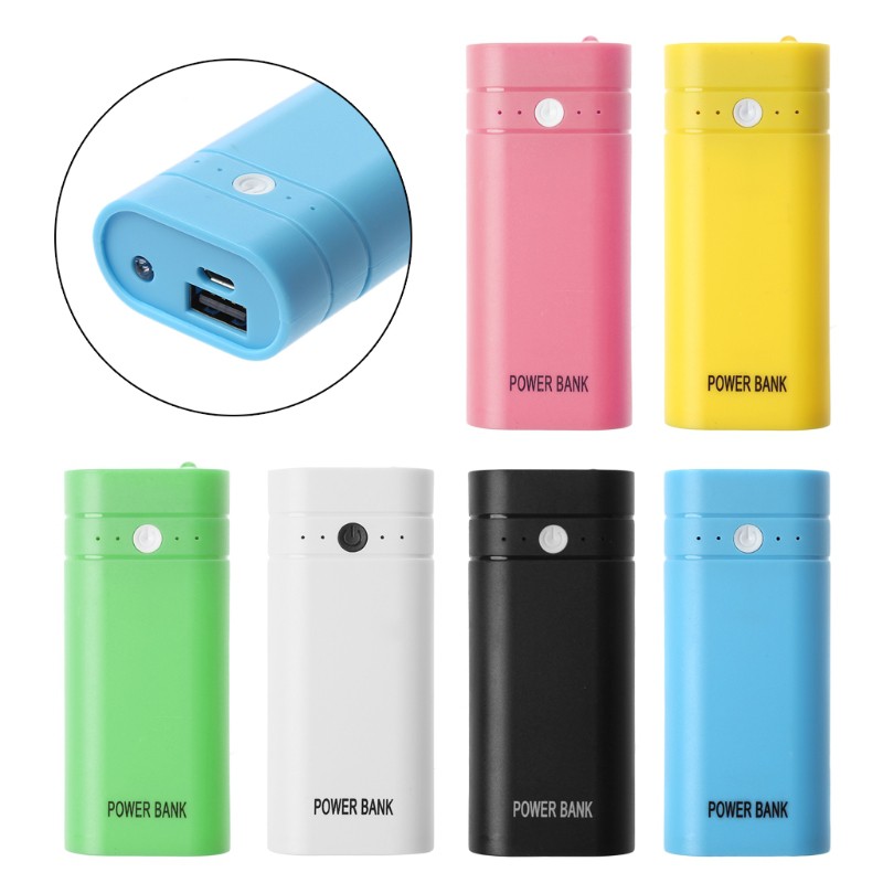 Mini Cổng USB 2x 18650 Pin Sạc Điện Ngân Hàng Hộp Vỏ DIY Kit