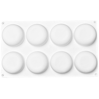 Khuôn silicon 8 ô dạng tròn dùng làm đồ ngọt đa năng tiện dụng