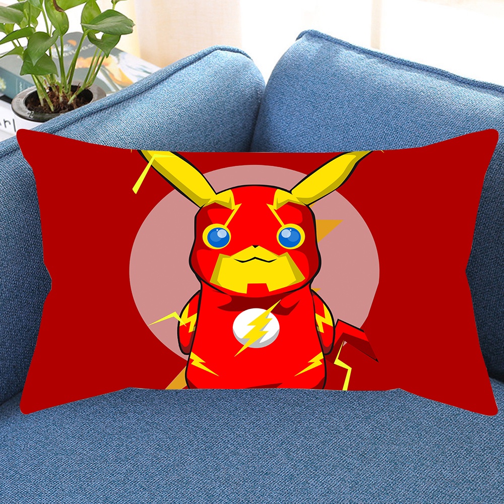 Vỏ Gối Chữ Nhật In Hình Pikachu Pokemon Trang Trí Nhà Cửa