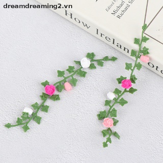 2 Dây leo hoa hồng thu nhỏ tỉ lệ 1: 2 trang trí nhà búp bê
