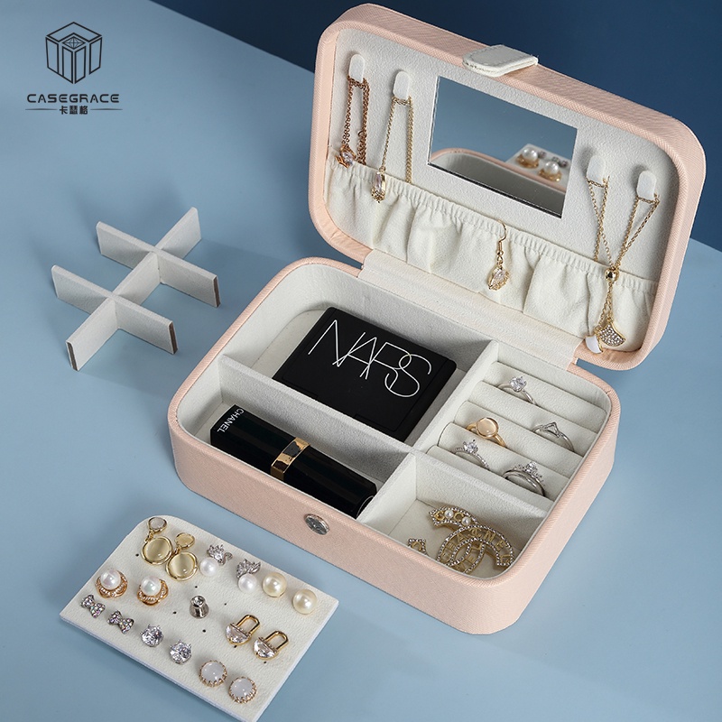Hộp đựng đồ trang sức/ bông tai/ vòng cổ Casegrace có khóa tùy chọn màu sắc