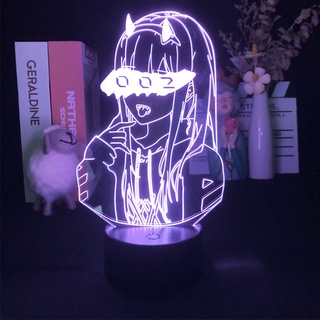 GC9 Darling in the Franxx Zero Two 002 Đèn ngủ Anime 3d Đèn LED từ xa Sạc USB Chiếu sáng Trang trí nội thất Quà tặng CG9