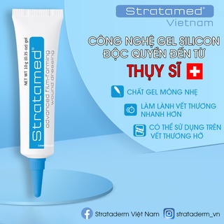 Combo Gel Silicone ngăn ngừa sẹo xấu Strataderm 20g và bảo vệ, làm lành vết thương hở Stratamed 20g