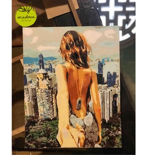 Tranh tô màu số hóa Madoca có khung 40x50cm kết hợp FOLLOW ME T155,T09,T15