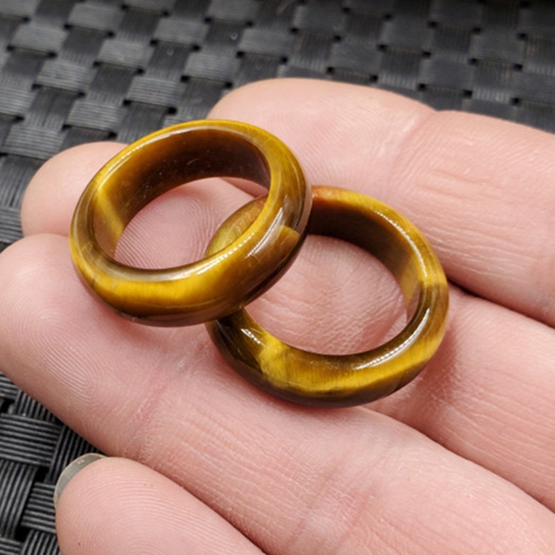T Nhẫn Ngọc Bích Mắt Hổ Màu Sắc Xinh Xắn