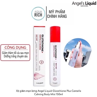 Xịt giảm mụn lưng Angel Liquid Body Mist Glutathione Plus dưỡng trắng 7Day 150ml