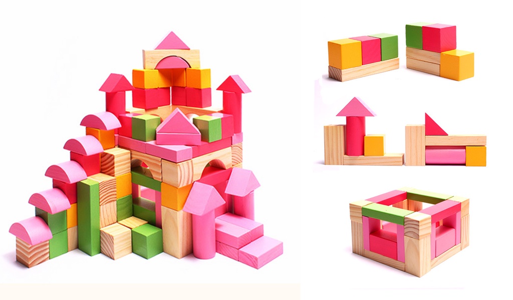 Mô tả Đồ chơi thông minh cho bé S-Kids, Bộ xếp hình khối xây dựng 100 chi tiết bằng gỗ. - 5