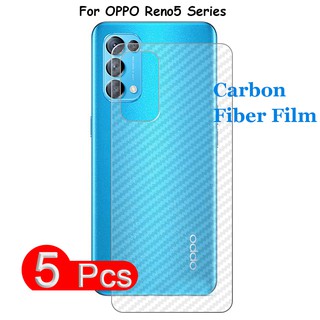 5 cái OPPO Reno 12 12F 11 11F 10 8 8T 8Z 7 7Z 6 6Z 5 4z 4f 2 2 2z 10x Zoom 5 Pro Plus 5g Mô hình sợi carbon Mờ lưng Phim dán phía sau Phim bảo vệ mềm