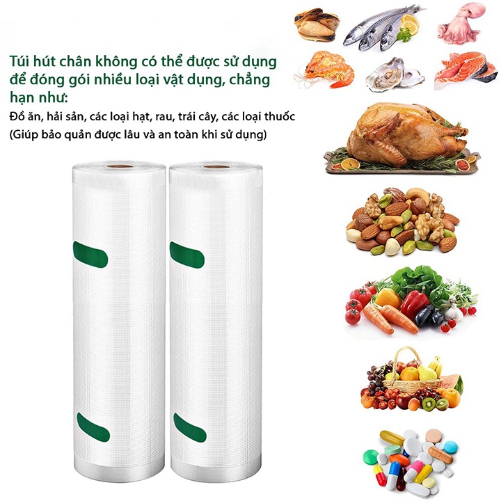 ❤️FREESHIP❤️túi hút chân không một mặt nhám nhiều kích thước - cuộn dài 5m hoặc combo túi lẻ