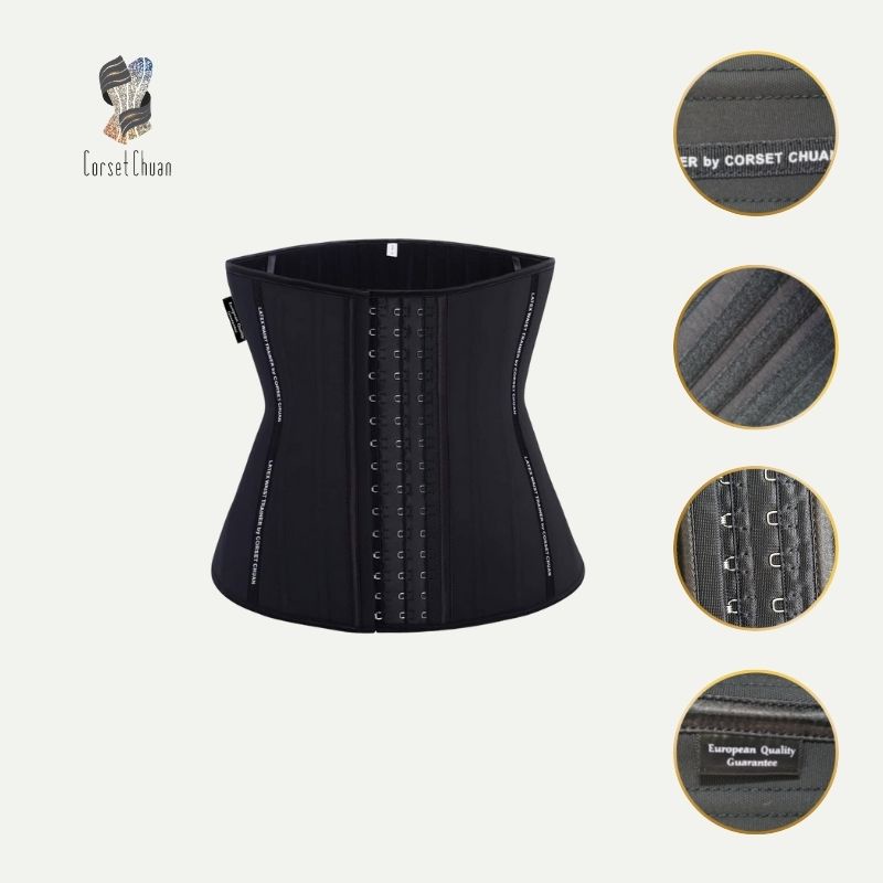 Ảnh Đai nịt bụng giảm mỡ định hình eo latex Corset Chuẩn truyền thống 25 xương màu đen 1