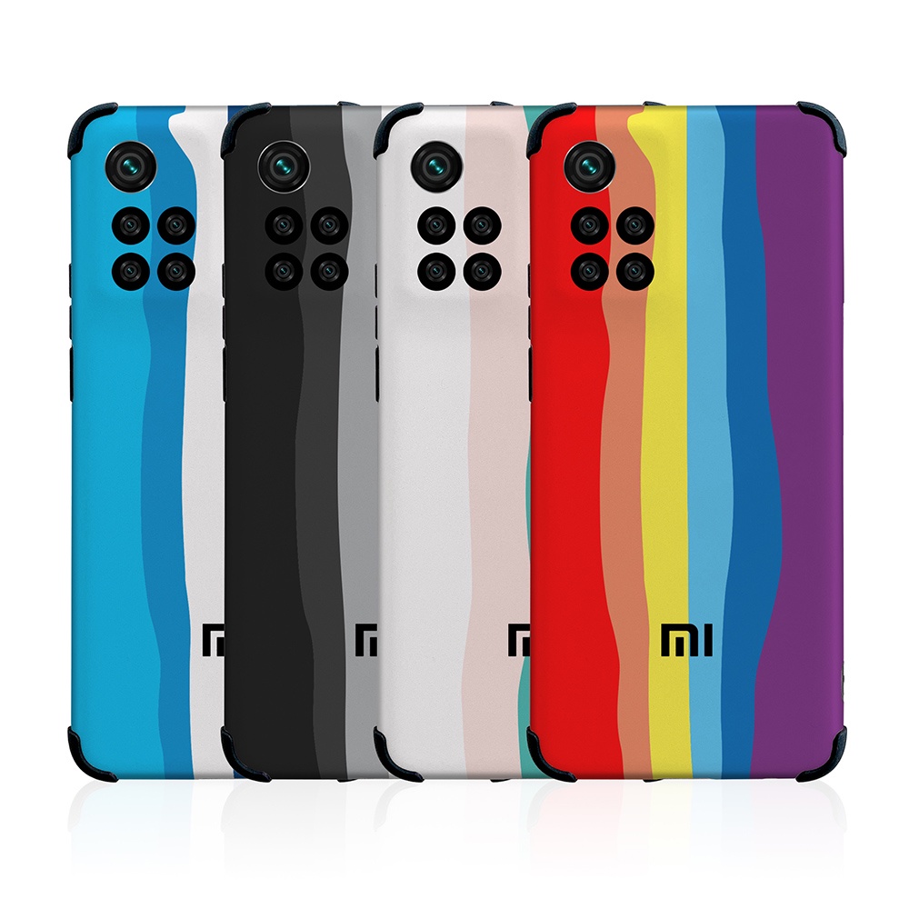 Ốp điện thoại silicon màu cầu vồng gradient cho Xiaomi POCO M4 Pro M3 F3 X3 GT 5G
