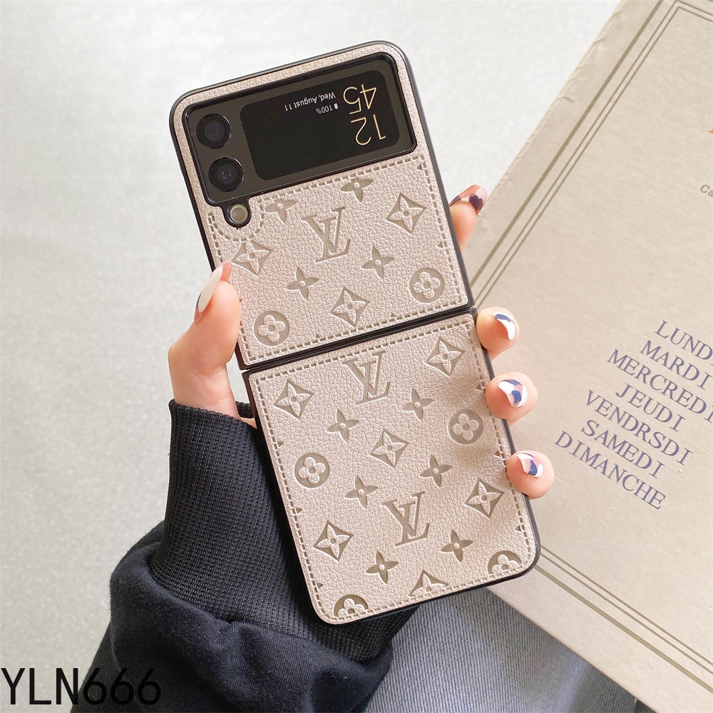Sang Trọng Thiết Kế V Da PU Chống Sốc Ốp lưng Samsung Galaxy Z Flip 1 2 3 4 5 6 7FE 7 Ốp Lưng Gấp Cho Samsung Galaxy Z Flip7
