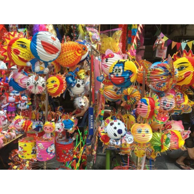 Set 10 đèn lồng giấy Trung thu cỡ trung hình con vật ngộ nghĩnh