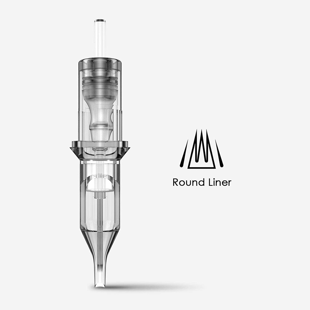Hộp mực xăm lỗ sâu 20 chiếc Kim xăm tiệt trùng dùng một lần chuyên nghiệp An toàn RL / RM / RS / M1 #12 Tiêu chuẩn