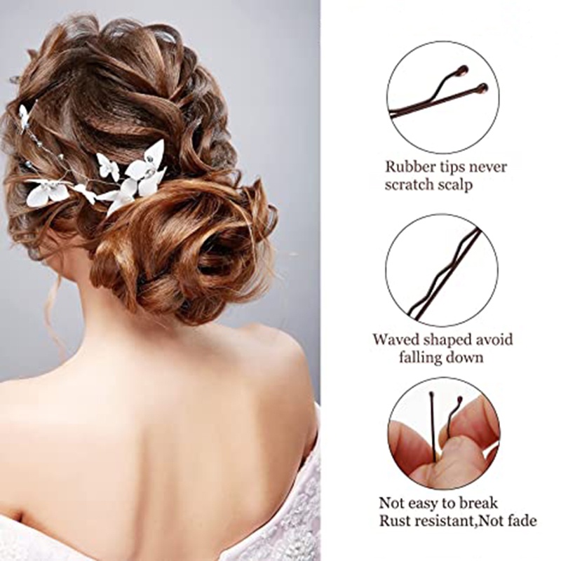 50 Cái / bộ Hợp Kim Sóng Bobby Chân Kẹp Tóc Vàng Nâu Đen Barrette Kẹp Tóc Mỏng Dày Bạc Kẹp Tóc Nữ Cô Gái Cong Kẹp Cô Dâu Updo Dụng Cụ Tạo Kiểu Tóc