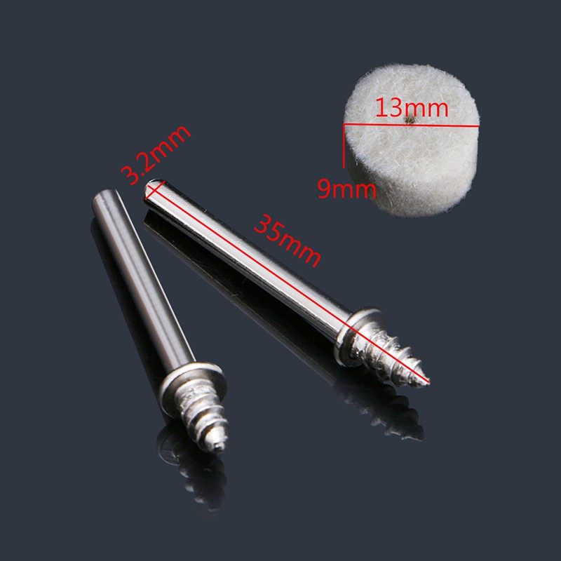 Bộ 100 Miếng Len Đánh Bóng 13mm + 2 Đầu Mài