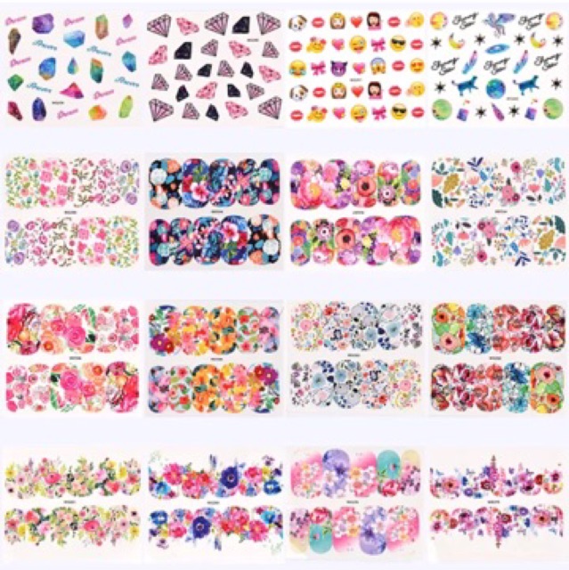 Sticker nước mẫu teen và hoa vintage