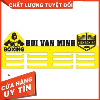 Giá treo huy chương Boxing, 58x22cm, mùa RichGold, chữ đen mờ sang chảnh