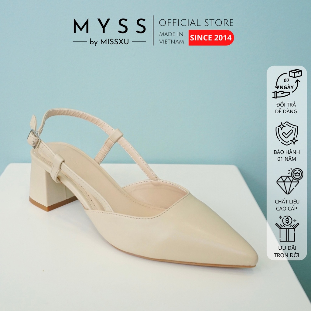 Giày cao gót nữ MYSS mũi nhọn gót vuông 5cm thời trang - CG172